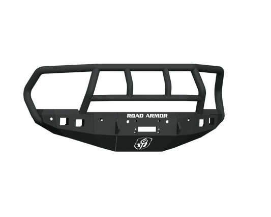 Road Armor 16-18 Ram 2500 Stealth Front Winch Bumper w/Titan II Guard/6 Sensor Holes - Tex Blk