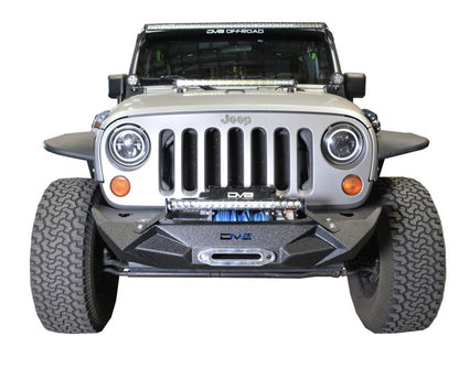 DV8 Offroad 07-18 Jeep Wrangler JK/JL Steel Stubby Front Bumper w/ Light Bracket & Winch Plate