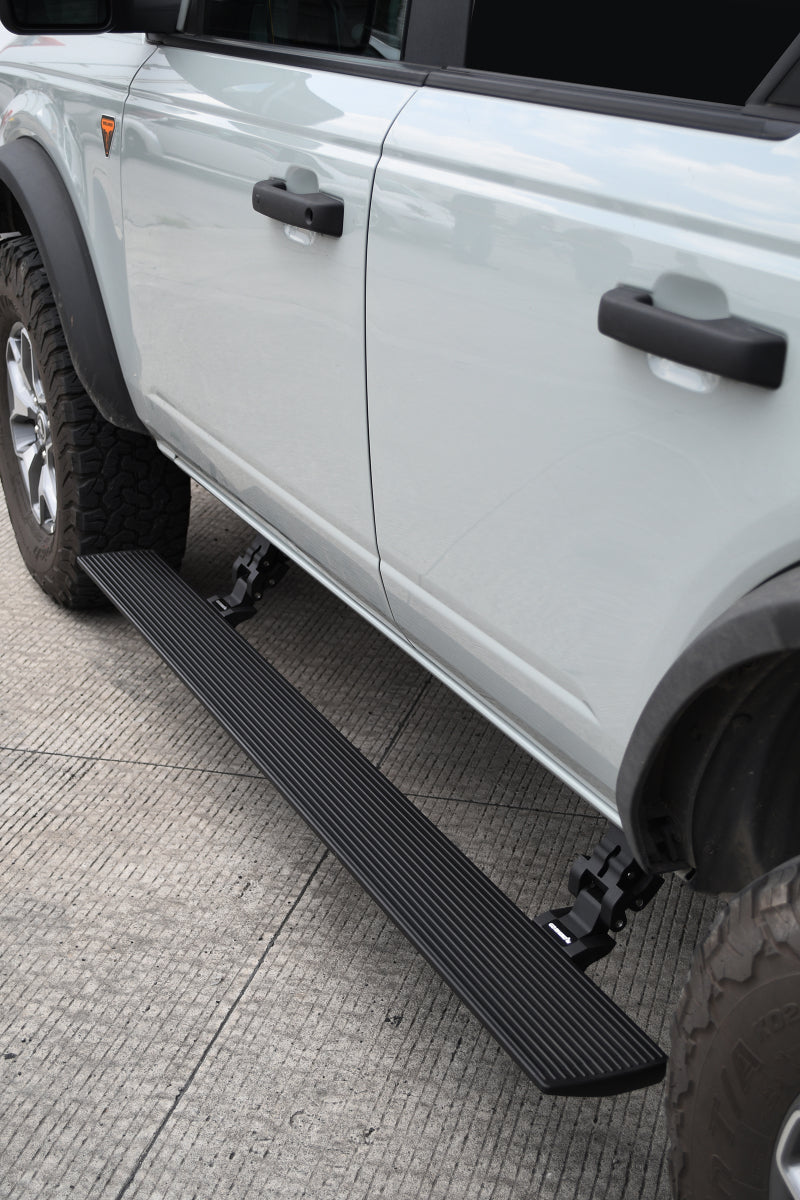 Go Rhino 21-23 Ford Bronco 4dr E-BOARD E1 Electric Running Board Kit (No Drill) - Tex. Blk