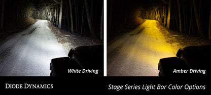 Diode Dynamics 30 In LED Light Bar Single Row Straight - Amber Driving Each Stage Series