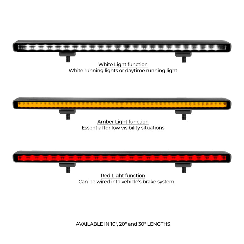 Go Rhino Xplor Flash Series Sgl Multi Function LED Light Bar (Track Mount) 20in. - Blk