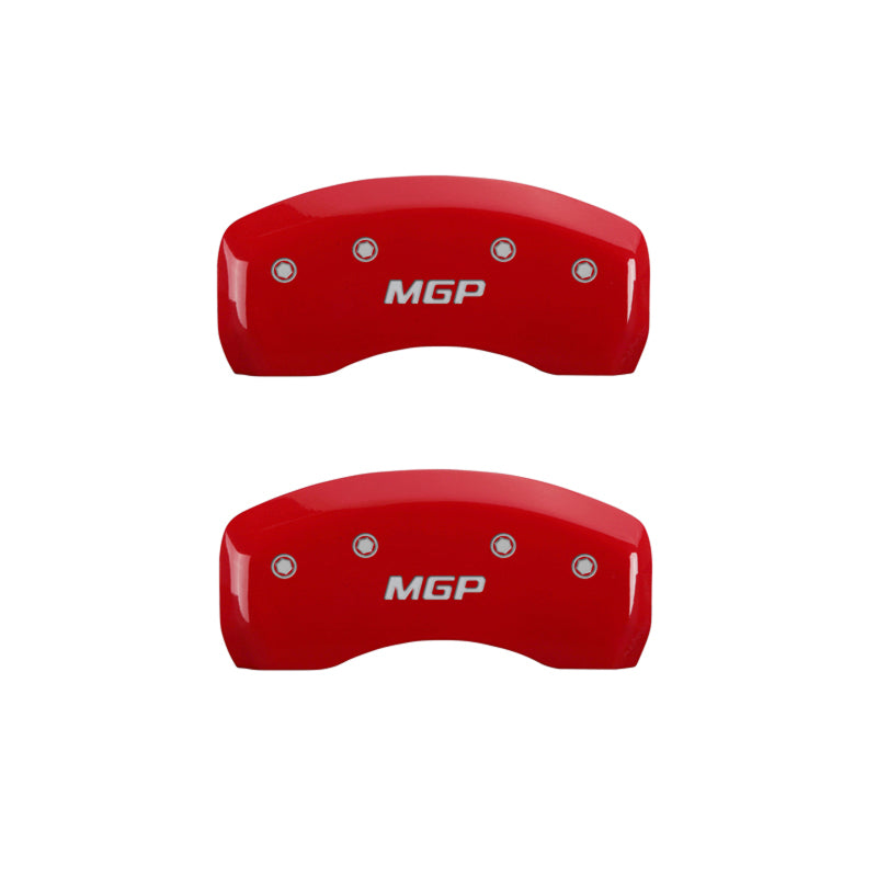 MGP 4 Caliper Covers Engraved Front & Rear MGP Red Finish Silver Char 2008 Toyota Fj Cruiser