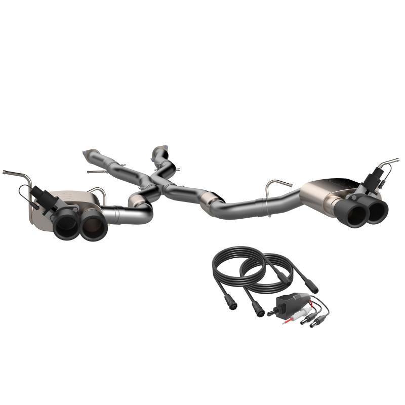 QTP 2018+ Jeep Grand Cherokee Trackhawk 304SS Screamer Cat-Back Exhaust w/4in Black Tips