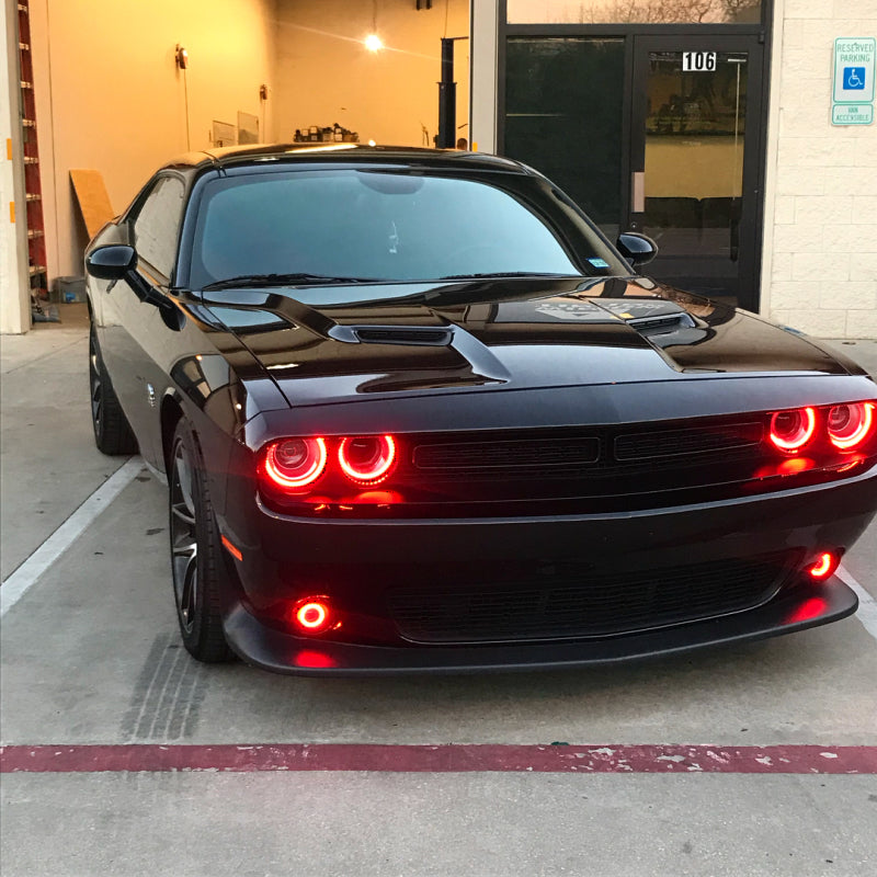 Oracle 15-21 Dodge Challenger Waterproof LED Fog Light Halo Kit - ColorSHIFT