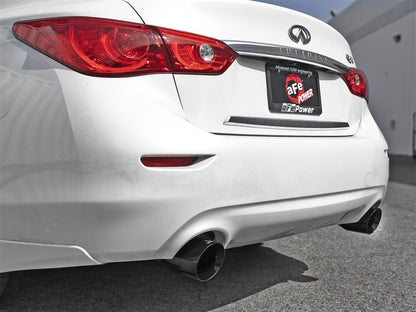 aFe Takeda Muffler Delete w/ 4.5" (Black) Tips - Infiniti Q50