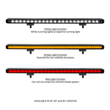 Go Rhino Xplor Flash Series Sgl Multi Function LED Light Bar (Track Mount) 10in. - Blk