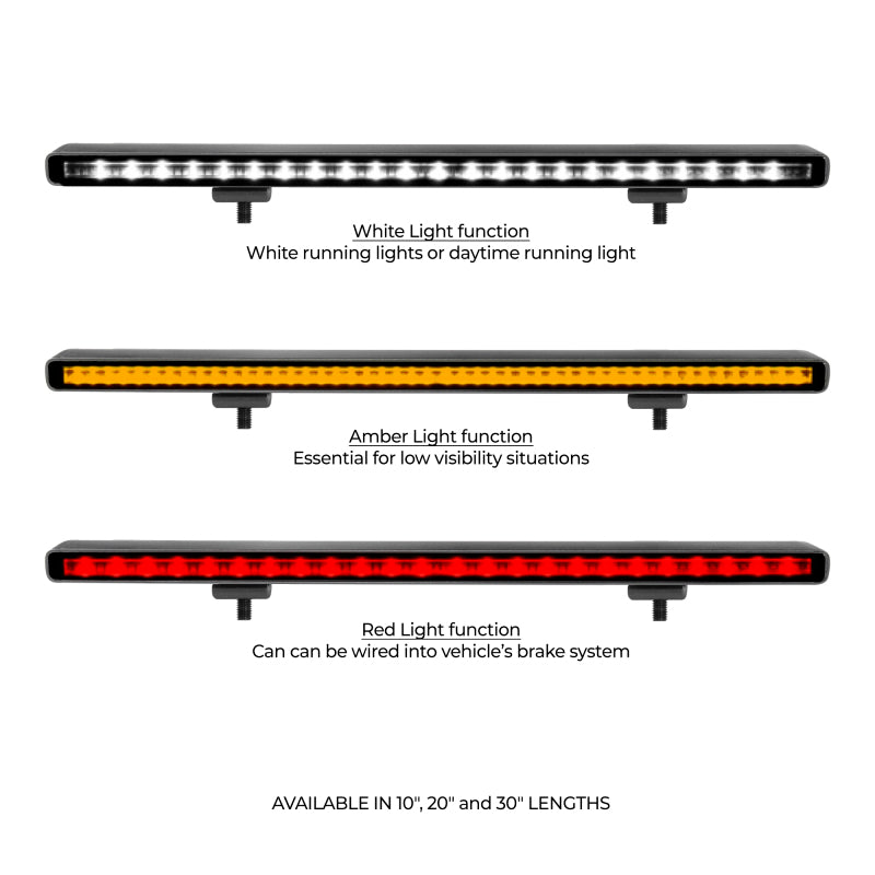 Go Rhino Xplor Flash Series Sgl Multi Function LED Light Bar (Track Mount) 20in. - Blk