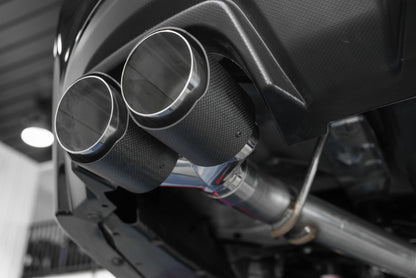 MBRP 15-19 Subaru WRX 2.0L/STI 2.5L 3in Dual Split Rear Exit w/ 3.5" CF Tips - T304 (Race Version)