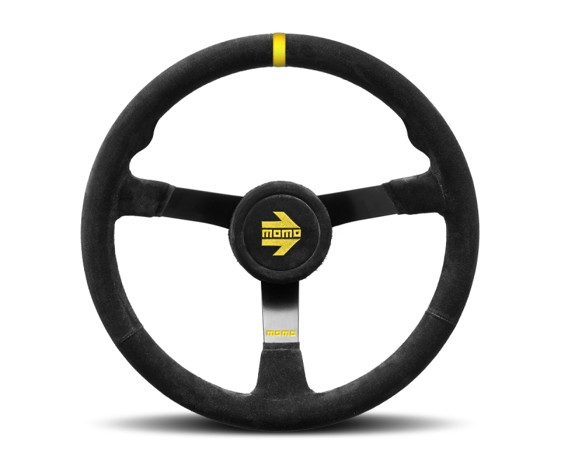 Momo MODN41 Steering Wheel 410 mm - Black Suede/Black Spokes/1 Stripe