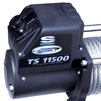 Superwinch 11500 LBS 12 VDC 3/8in x 84ft Steel Rope Tiger Shark 11500 Winch