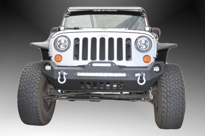 DV8 Offroad 07-18 Wrangler JK FS-17 Mid Length Steel Front Bumper w/ Fog Lights