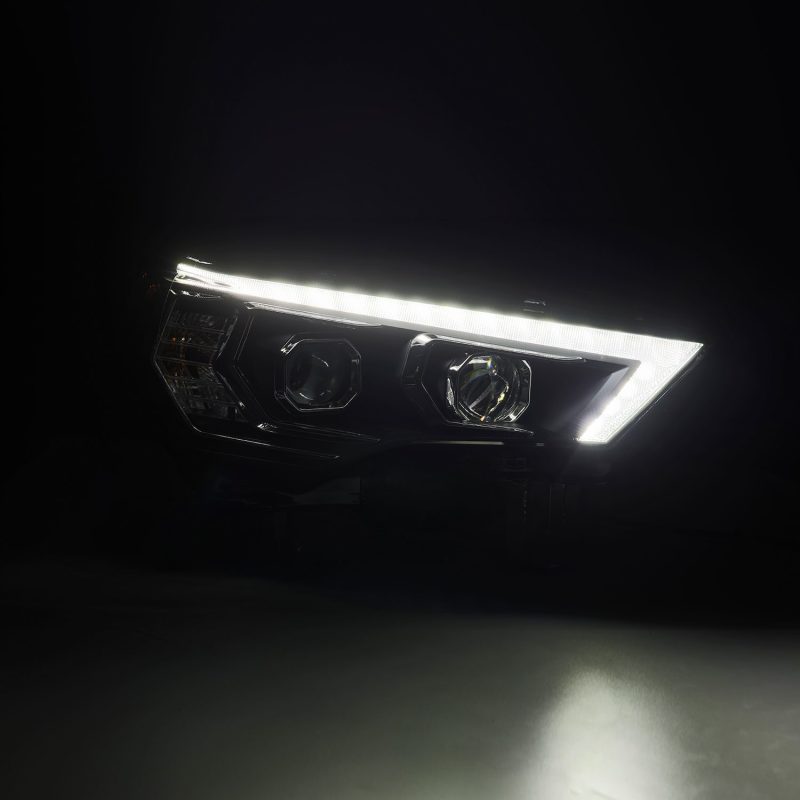 AlphaRex 14-22 Toyota 4Runner LUXX-Series LED Proj Headlights Blk w/Actv Light & Seq. Sig + DRL