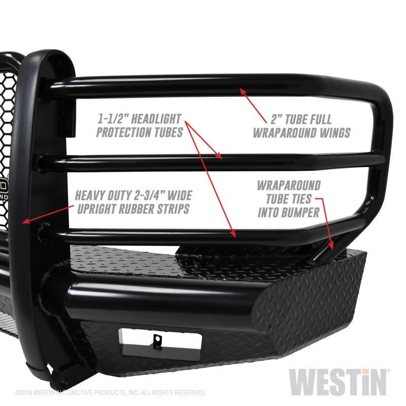 Westin 11-14 Chevrolet Silverado 2500/3500 HDX Bandit Front Bumper - Blk