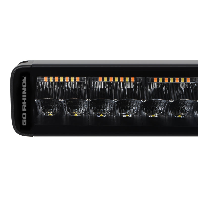 Go Rhino Xplor Blackout Combo Series Dbl Row LED Light Bar w/Amber (Side/Track Mount) 21.5in. - Blk