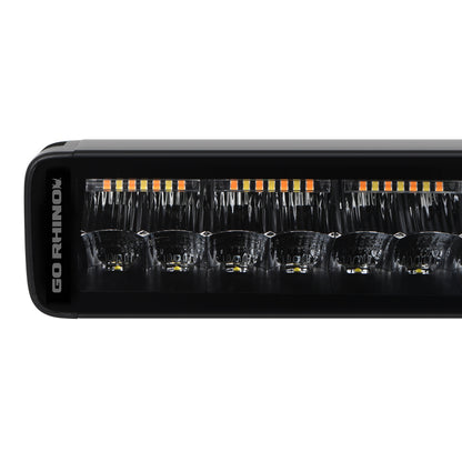 Go Rhino Xplor Blackout Combo Series Dbl Row LED Light Bar w/Amber (Side/Track Mount) 40in. - Blk