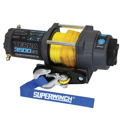 Superwinch 3500 LBS 12V DC 7/32in x 32ft Synthetic Rope Terra 3500SR Winch - Gray Wrinkle