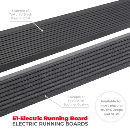 Go Rhino 21-23 Ford Bronco 2dr E-BOARD E1 Electric Running Board Kit (No Drill) - Bedliner Coating