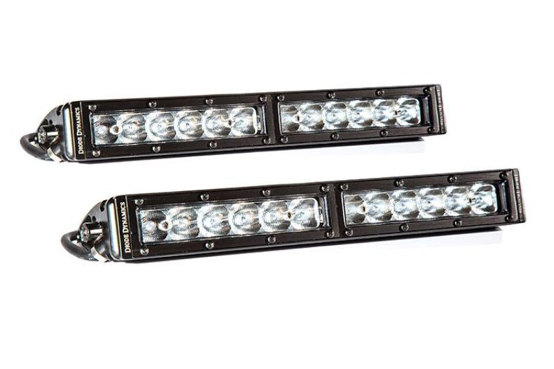 Diode Dynamics 12 In LED Light Bar Single Row Straight Clear Flood (Pair) Stage Series