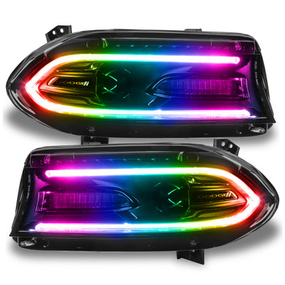 Oracle 15-21 Dodge Charger RGB+W DRL Headlight DRL Upgrade Kit - ColorSHIFT 2