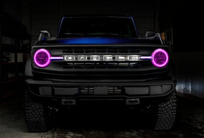 Oracle 21-22 Ford Bronco ColorSHIFT Headlight Halo Kit w/DRL Bar - Base Headlights