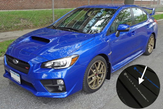 Rally Armor 15+ Subaru WRX & STi Sedan Only UR Black Mud Flap w/ Silver Logo