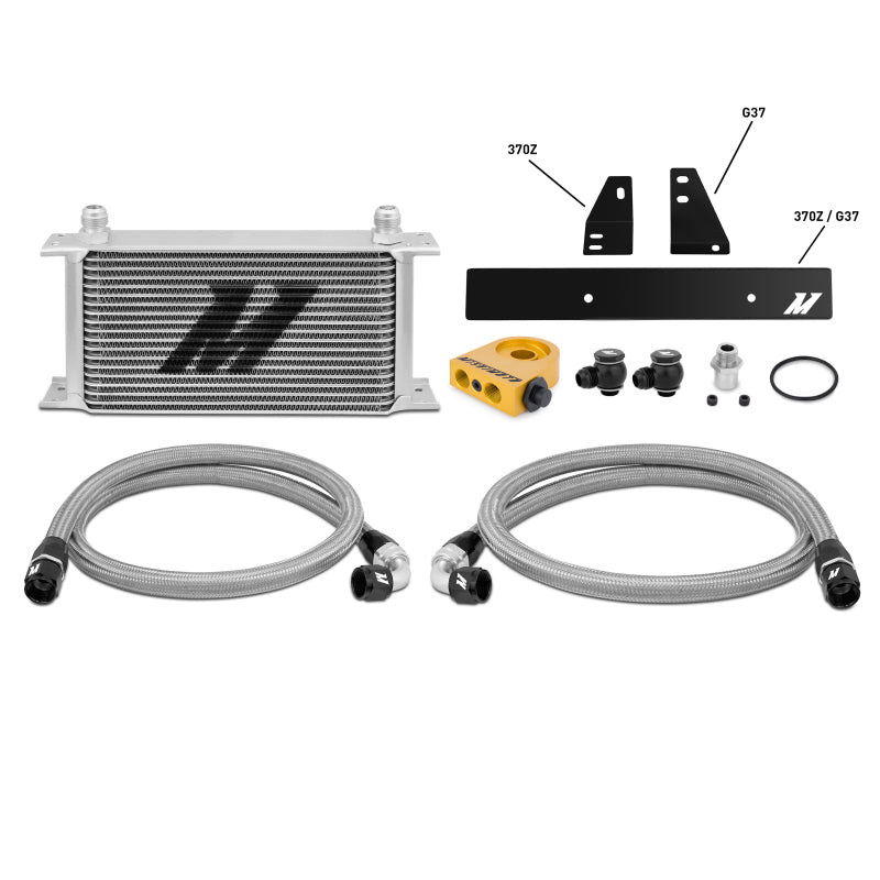 Mishimoto Thermostatic Oil Cooler Kit (Silver) - Nissan 370Z / Infiniti G37, Q60, G35 Sedan 07-08