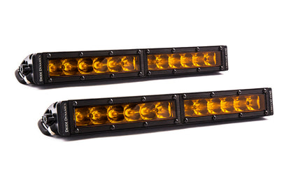 Diode Dynamics 12 In LED Light Bar Single Row Straight - Amber Driving (Pair) Stage Series