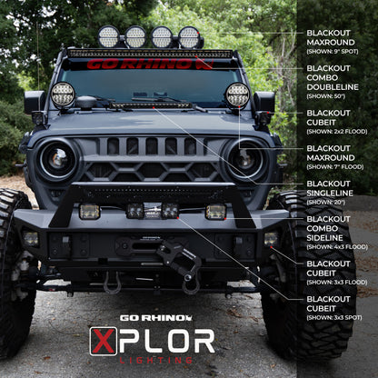 Go Rhino Xplor Blackout Series Sgl Row LED Light Bar (Side/Track Mount) 31.5in. - Blk